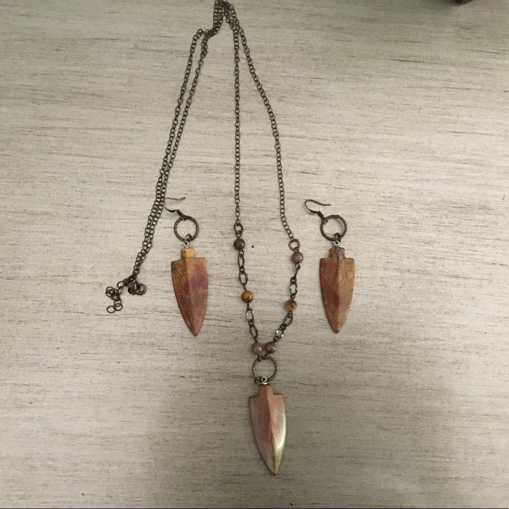 Arrowhead Necklace and Earrings